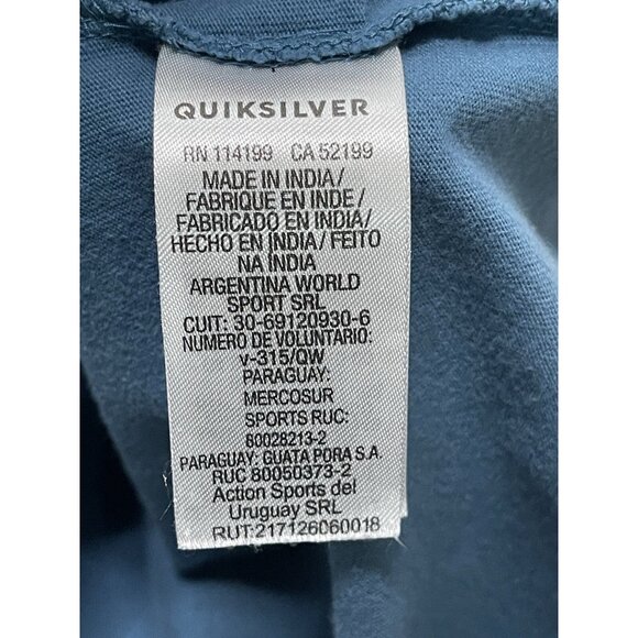 Quiksilver Originals Collection Mens Blue Green Multicolor Graphic Tee Size L - Picture 9 of 12